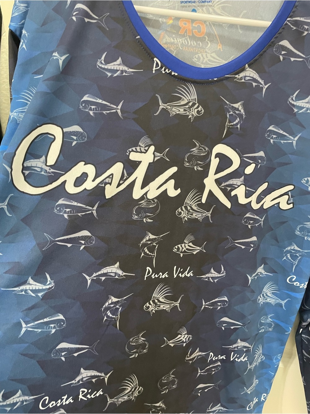 Costa Rica Long-Sleeve Rash Guard - Blue - Picture 3 of 5